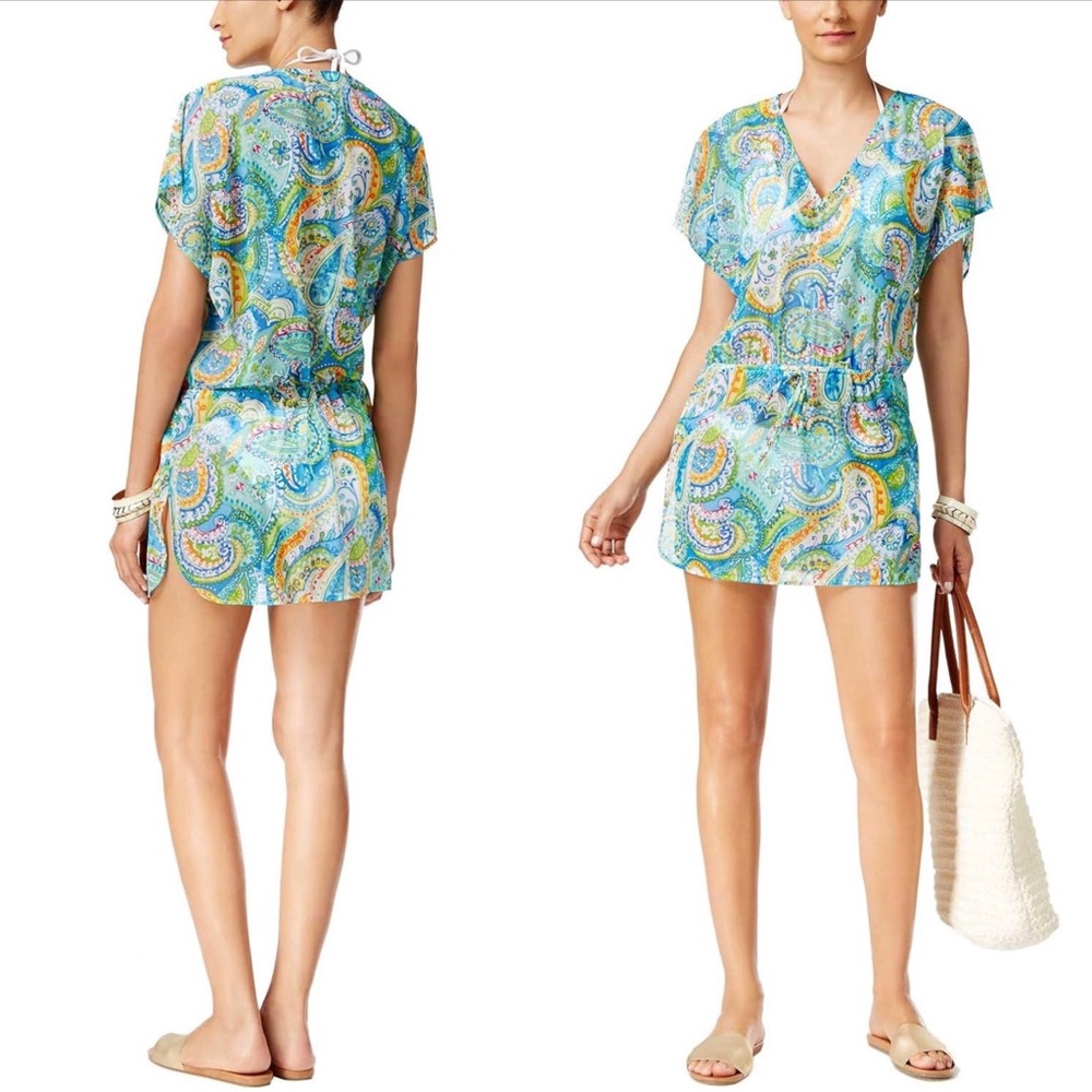 Lauren Ralph Lauren Beach Swim Cover Up Womens Large Tunic Vacation